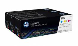 HP 131A Toner Originale, Tricromia (1 pezzo Ciano, 1 pezzo Giallo e 1 pezzo...