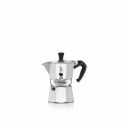 Bialetti Mokina Caffettiera Alluminio, Tazze 0,5, Alluminio, Argento/Nero, 13 x 6.5 x 12 cm