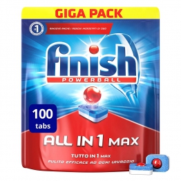 Finish All in 1 Max Pastiglie Lavastoviglie, Regular, 100 Tabs