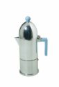 Alessi A9095/6 La Cupola Caffettiera Espresso in Fusione di Alluminio, Manico e Pomolo in PA, 6 Tazze, Azzurro