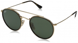 Ray-Ban Uomo Occhiali da sole rotondi Double Bridge Metal, Oro