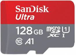 SanDisk Ultra Scheda di Memoria MicroSDXC da 128 GB e Adattatore, con A1 App...