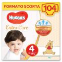 Huggies Pannolini Extra Care, Taglia 4 (7-14 Kg), Confezione da 104 Pannolini