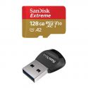 SanDisk Extreme Scheda di Memoria microSDXC da 128 GB e Adattatore SD con App Performance A2 e Rescue Pro Deluxe, fino a 160 MB/sec, Classe 10, UHS-I, U3, V30 + SanDisk SDDR-B531-GN6NN Lettore USB 3.0