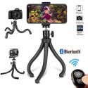 Hootracker Treppiedi Cellulare Flessibile, Treppiedi Cam Cellulare, Treppiede Portatile Octopus Style con SupportoUniversale Cellulare e Telecomando Bluetooth,con Clip (7 in 1)